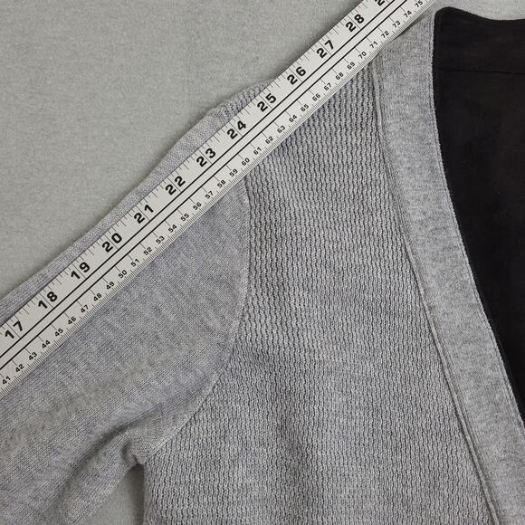 Fate Women’s Open Front Cardigan Sz Large Gray Black Wool Blend Sweater EUC - Picture 10 of 11